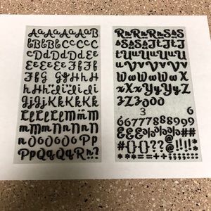 Black Glitter Stickers- Letters & Numbers